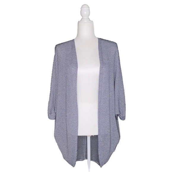 Rolla Coster Sweaters - STRIPED OPEN CARDIGAN W/ MID-LENGTH BATWING SLEEVES · SIZE S